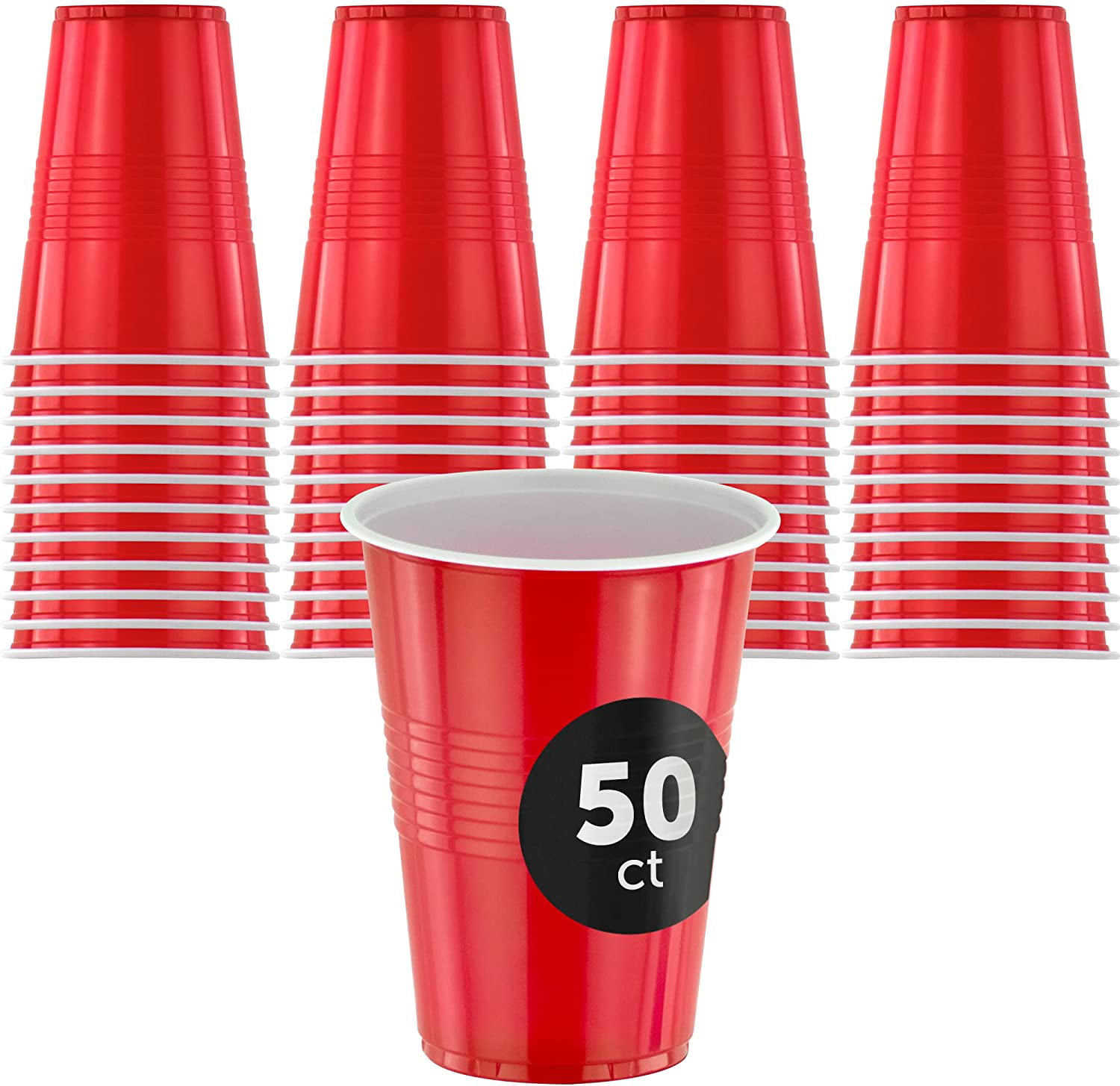 1000 Party Cups Red Amercian 12oz Plastic Red Party Cups Beer Pong Disposable 