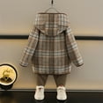 thumbnail image 6 of NAISIBABY Girls Woolen Coat, Retro Button Classic Checked Fleece Lined Winter Thick Warm Overcoat Blue 4T, 6 of 9