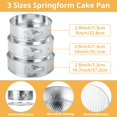 thumbnail image 2 of Zkca 3 Pack Springform Pan Set (9" 10" 11") Stainless Steel Cheesecake Pan Springform Cake Pan with Removable Bottom, Nonstick Round Springform Baking Pan for Cheesecake A417, 2 of 7