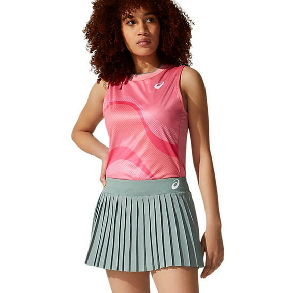 ASICS Womens Match Pleats Skort Skirt, Green, Large