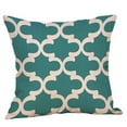 thumbnail image 2 of Square Cloth Pillow Covers with Blue Geomatric Images, 2 of 6