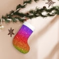 thumbnail image 7 of Daiia Rainbow Glitter Print Christmas Stocking，18"Large Knitted Xmas Stocking for Kids, Family Stocking for Fireplace Christmas Holiday Party Decoration, 7 of 7