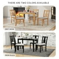 thumbnail image 3 of Euroco 5 Piece Modern Particle Board Dining Table Set, Natural Wood, 3 of 8