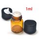 thumbnail image 1 of Mini Botellas De Muestra De Aceites Esenciales De Vidrio Ámbar Con Reductores De Orificios Y Tapas Negras/, Perfume De Viaje Y Contenedor Portátil Saliente, 1 of 4