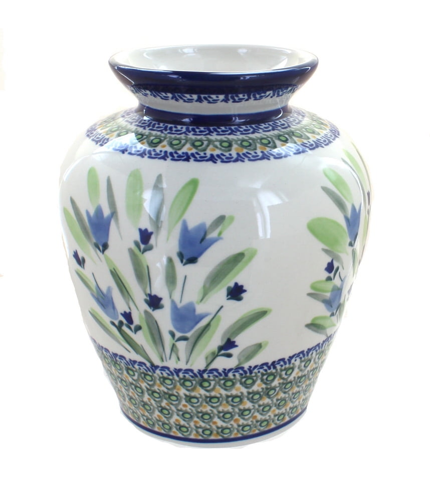 Polish Pottery Blue Tulip Medium Vase