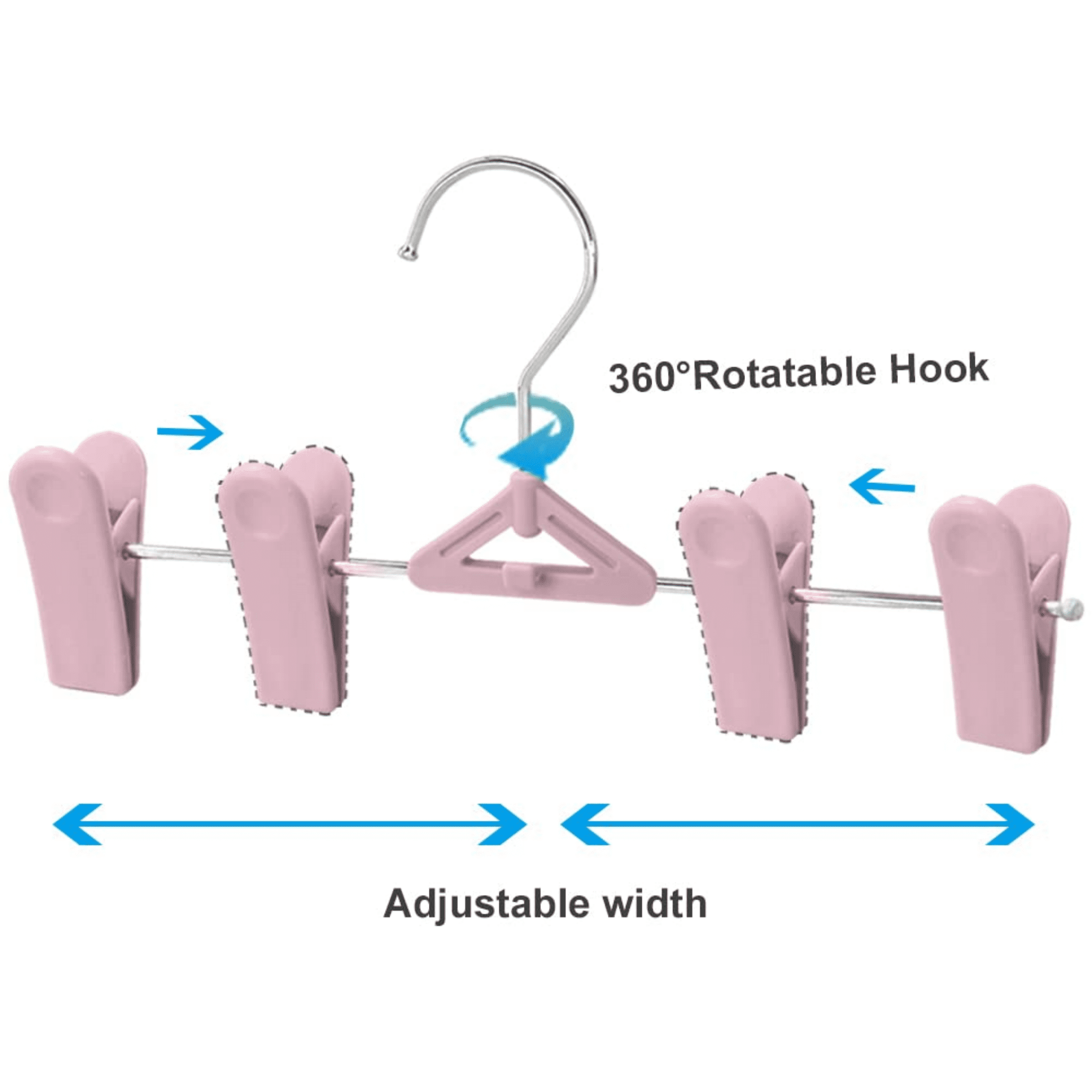 Northern Brothers Space-Saving Adjustable Non-Slip Pants Hangers For Adults & Kids(50-Pack, Pink)