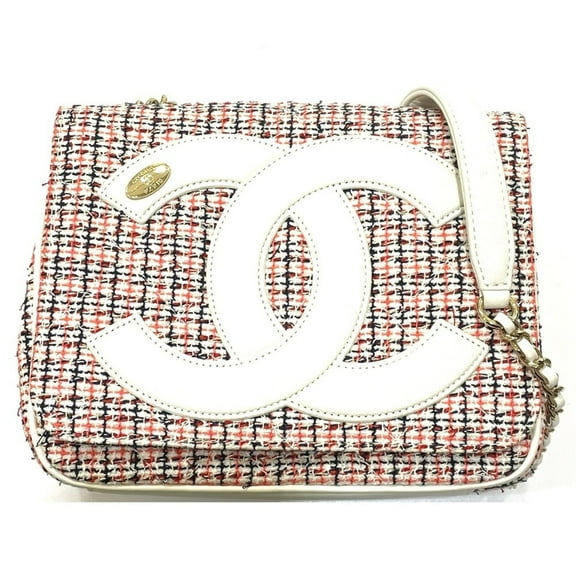 Pre-Owned CHANEL CC Coco Mark Flap Pochette Bag Chain Shoulder Leather Tweed Women's... (Good)