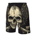 thumbnail image 4 of Susaid Gothic Winged Skull Print Men's Swim Trunks Hawaiian Bathing Mesh Lining Suit Swimsuits Beach Shorts with Pockets-X-Large, 4 of 6