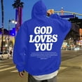 thumbnail image 6 of Men's Jesus Hoodie Loose Fit Zip Up Letter Print Long Sleeve Hoodies Casual Fall Winter Streetwear Hoodies for Men, 6 of 6