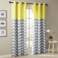 thumbnail image 2 of Intelligent Design Alex Polyester Microfiber Chevron Panel Pair in Yellow/Gray, 2 of 9