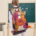 thumbnail image 7 of FORMRS Unisex School Backpack 17" Student Travel Bag with Laptop Compartment, Purple Hand Drawn Floral, 7 of 7