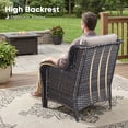 thumbnail image 4 of PARKWELL Outdoor Patio Wicker Furniture Set - 5 Piece Sectional Sofa Set with 3-Seat Sofa,2 Chairs and 2 Ottomans,Brown Wicker and Beige Cushion, 4 of 8