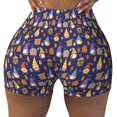 thumbnail image 2 of Balery Gnomes And Houses Pantalones cortos de entrenamiento estampados para mujer, sin costuras, ajustados, para gimnasio, yoga, correr, deportes, ejercicio activo, fitness.-Large, 2 of 8