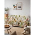 thumbnail image 6 of Sage Green Yellow Spring Floral Couch Cover for 2 Cushion Couch, Watercolor Botanical Summer Flowers Washable Love Seat Sofa Covers Slipcover, Throw Sofa Covers for Pets, Furniture Protector 71"x102", 6 of 9