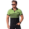 thumbnail image 3 of OIOLOYJM Mens Waffle Polo Shirts Basic Casual Short-Sleeve Striped Button Pocket Golf Shirts Basic Muscle Fit T-Shirts Summer Gym Thletic Clothing Green L, 3 of 8