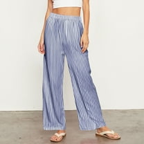Women Plus Size Pants Women's Stylish Casual Everyday Striped Trousers