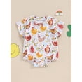 thumbnail image 4 of Caoirhny Baby Boy Girl Romper Casual Rooster Print Round Neck Short Sleeve Jumpsuit Infant Toddler Summer Clothes, 4 of 9
