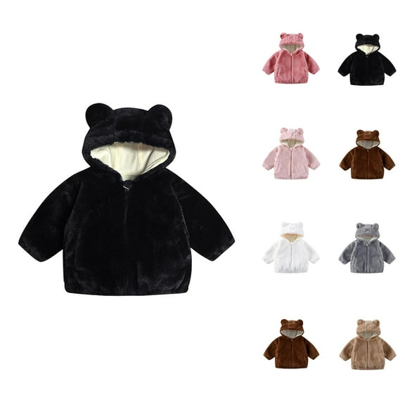 Kids Coats Jacket for Girls Girls Winter Coat Soft Hooded Jacket With Ears Zip Up Outerwear For Toddlers And Kids Warm Cozy Fall Outerwear