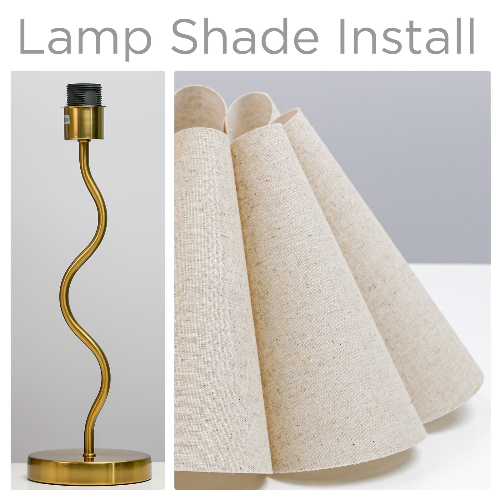 22" Petal Metal Table Lamp with Beige Petal Shades