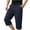 05# Navy, variant on IhhxPro Men's Cotton Outdoor Cargo Shorts Elastic Waist Button Detail Men Multi Pocket Work Casual Hiking Summer Straight Fit Lightweight Durable M-4XL