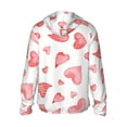 thumbnail image 3 of Daiia Pink Hearts UPF 50+ Sun Protection Hoodie Jacket Lightweight Long Sleeve Sun Shirt for Women Men with Pocket Hiking Outdoor-Medium, 3 of 9