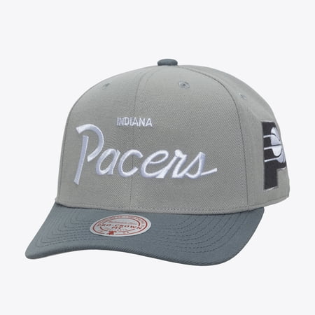 Men s Mitchell & Ness Gray Indiana Pacers Thunderstorm Head Coach Pro Crown Snapback Hat