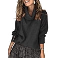 thumbnail image 1 of Aunavey Women's Turtleneck Pullover Sweaters Cowl Neck Long Sleeve Slouchy Loose Thin Knitwear, 1 of 5