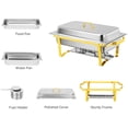 thumbnail image 5 of Ktaxon 4 Pack Chafing Dish for Buffet, 8 Quart Stainless Steel Buffet Set, Rectangular Chafers and Warmers Sets for Party, Catering, Wedding, Banquet, Graduation, Gold, 5 of 8