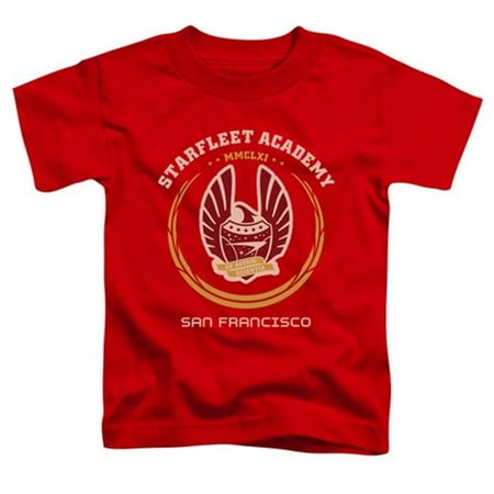 

Trevco Star Trek-Academy Heraldry - Short Sleeve Toddler Tee - Red- Medium 3T