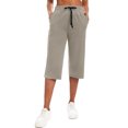 thumbnail image 5 of Cadmus Women's 15'' Long Bermuda Shorts Below The Knee Capri Sweatpants Loose Comfy Athletic Shorts with Pockets,Khaki White,XX-Large, 5 of 7
