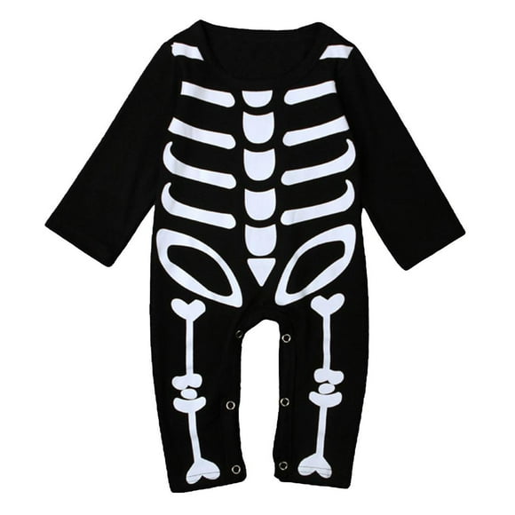 Lindo mono de bebé niño niño Halloween calavera esqueleto fiesta disfraz recién nacido L