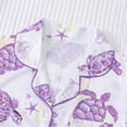 thumbnail image 6 of MAIHAN Summer Pjs for Women Set Short Sleeved Shorts Cute Printed Sleepwear Button Up Summer Cute Pjs Kawaii Clothes Pyjamas Sleepwear(Purple,L), 6 of 6