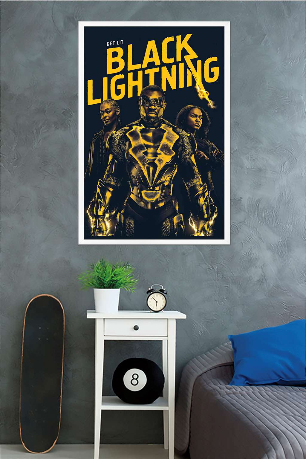 DC Comics TV - Black Lightning - Key Art Wall Poster, 22.375" x 34", Framed