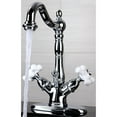 thumbnail image 2 of Kingston Brass  Victorian Single-hole Chrome Bathroom Faucet Porcelain Handles, 2 of 2