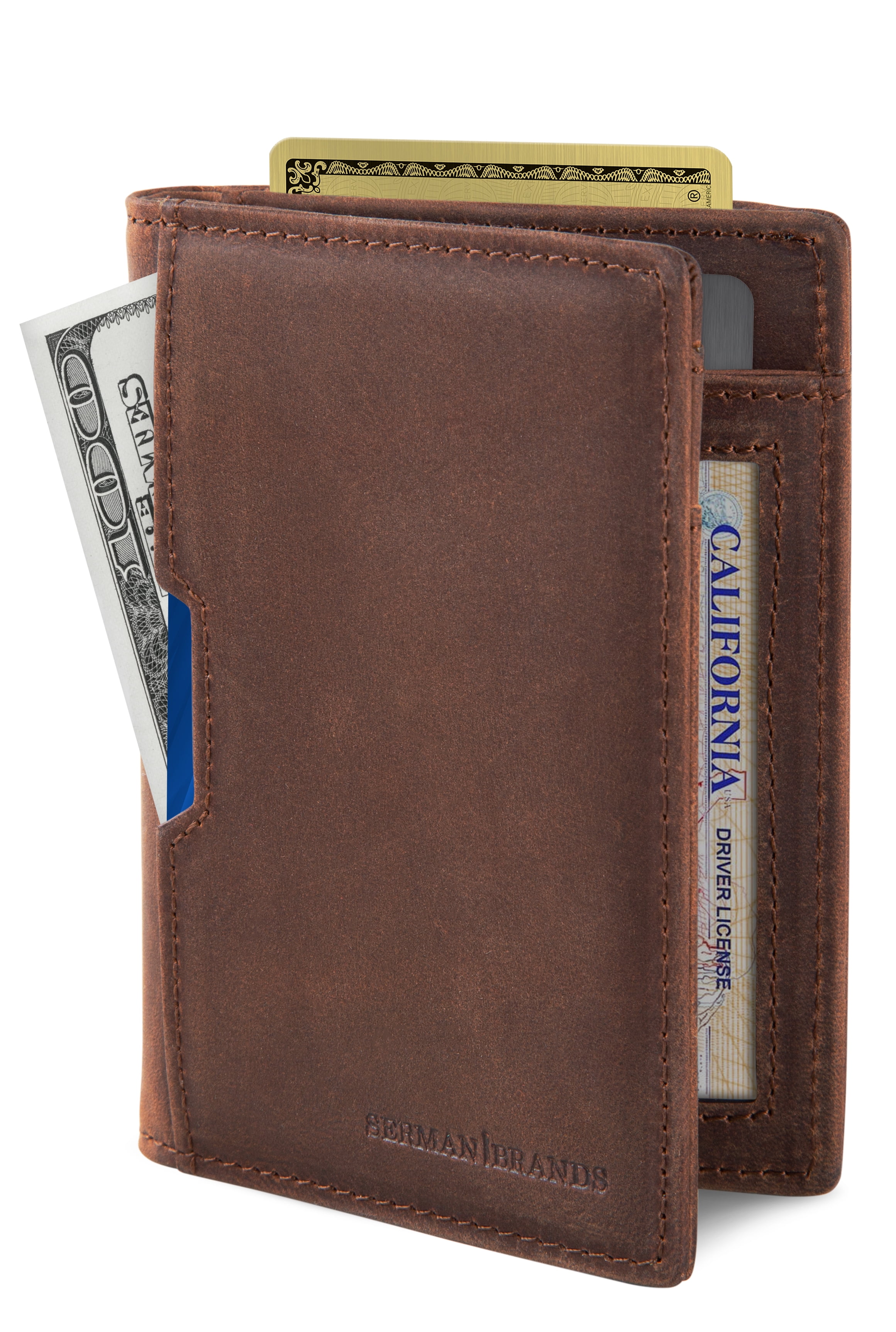 Serman Brands Travel Wallet | RFID Blocking | Bifold Slim Genuine ...