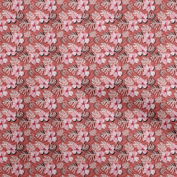 oneOone Viscose Jersey Red Fabric Tropical Sewing Fabric By The Yard Printed Diy Clothing Sewing Supplies 60 Inch Wide