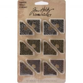

Advantus Idea-Ology Metal Ornate Corners 1 12/Pkg-Antique Nickel Brass & Copper