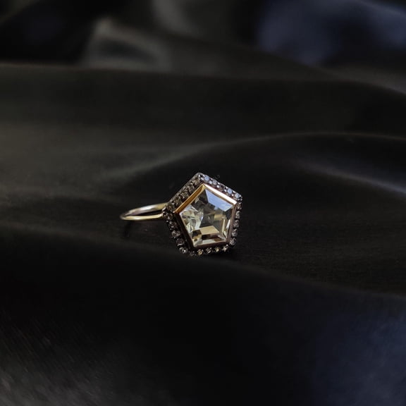 Natural White Topaz Ring, Statement Ring Set in 14K Solid Yellow Gold, December Birthstone Ring, Dainty Ring, Engagement Ring, Topaz Jewelry