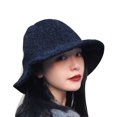 thumbnail image 7 of Opolski Womens Bucket Hats Winter Fashion Women Solid Color Wide Brim Warm Casual Woolen Bucket Hat Cap, 7 of 7
