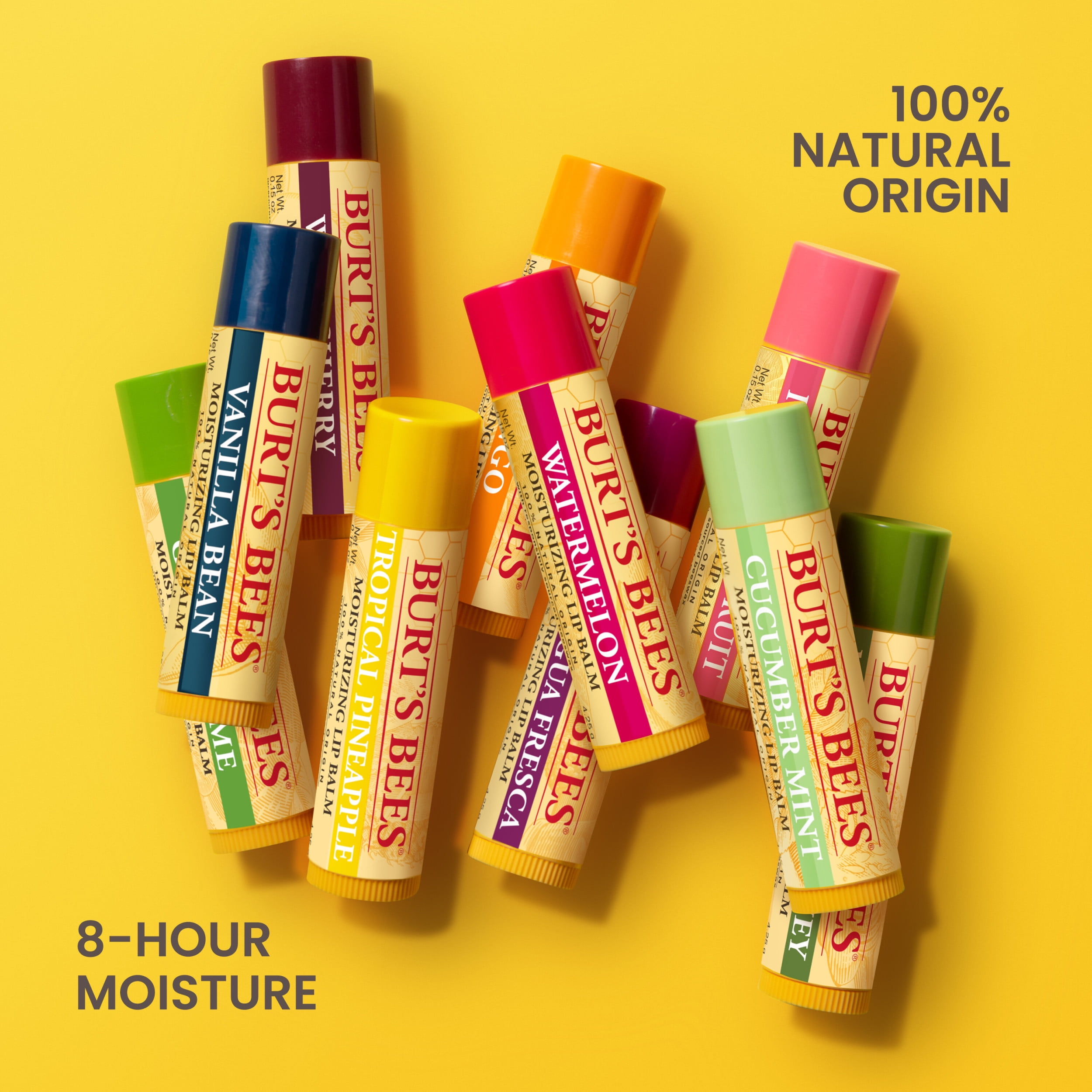 Burt's Bees 100% Natural Moisturizing Lip Balm, Superfruit, 4 Tubes in  Blister Box