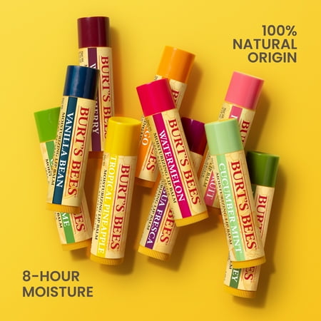 Burt's Bees 100% Natural Moisturizing Lip Balm, Cucumber Mint with Beeswax - 1 Tube