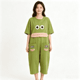 thumbnail image 2 of Stralyhd Funny Big Mouth Monster Onesie Pajamas Oversized Silly Monster Onesie Short Sleeve One Piece Loungewear Sleep Party Pajamas Green XXL, 2 of 3