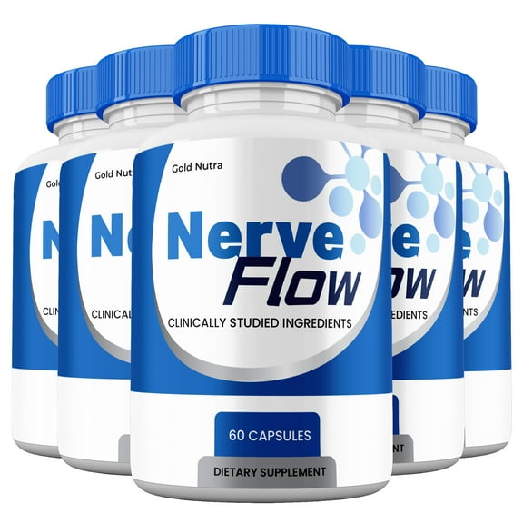 Nerve Flow Capsules, NerveFlow Maximum Strength All Natural Glyco Support (5 Pack)