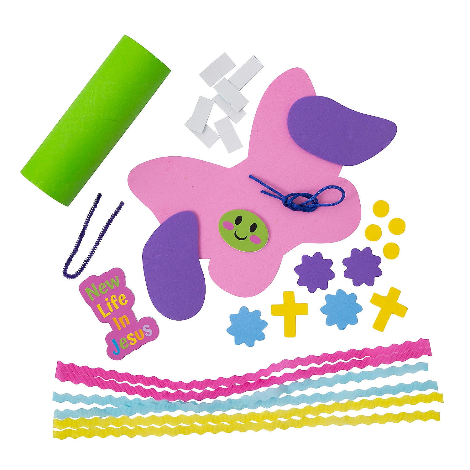 Fun Express Religious New Life Butterfly Craft Kit - Set Ideal for Crafting Easter & Sunday School Activities Educational and Creative Assorted Colors - 12 Piece