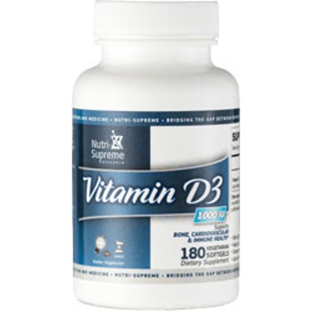 NutriSupreme Research Kosher Vitamin D3 1000 IU 180 Softgels