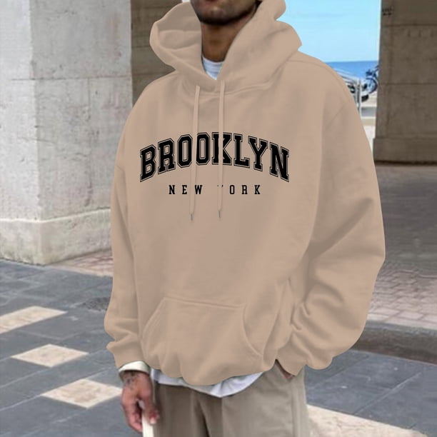WILLBEST Sudaderas para Hombre, Otoño e Invierno, Moda Informal, Letras Estampadas, Suéter con Capucha De Manga Larga, Suéter con Capucha, Tops Mediana