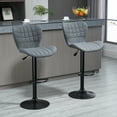 thumbnail image 2 of HOMCOM Tabourets de Bar Ensemble de 2 Chaises de Bar Pivotantes à Hauteur Réglable avec Dossier, 2 of 10
