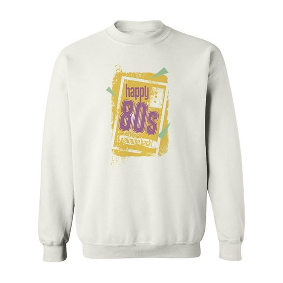 Eighties Banner Design Sweatshirt Men -Image by Shutterstock, Male 3X-Large