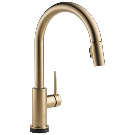 Delta Trinsic Single Handle Pull-Down Kitchen Faucet with Touch2O® Technology in Champagne Bronze