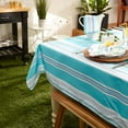thumbnail image 4 of Indoor/Outdoor Tabletop Collection Multi-use, Machine Washable, Striped, Tablecloth, 60" Round, Beach House, 4 of 5